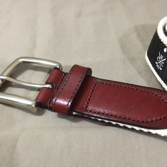 Gells Newtown CT Country Club Golf Belt Size 36 Canvas Leather NCC 1915 New - Picture 5 of 6